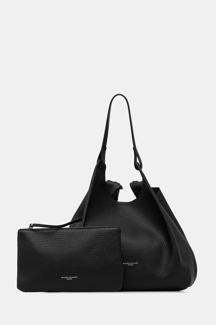 Gianni Chiarini geantă shopper pentru femei din piele DUA uni negru BS.9720.RNGDBL.T.U