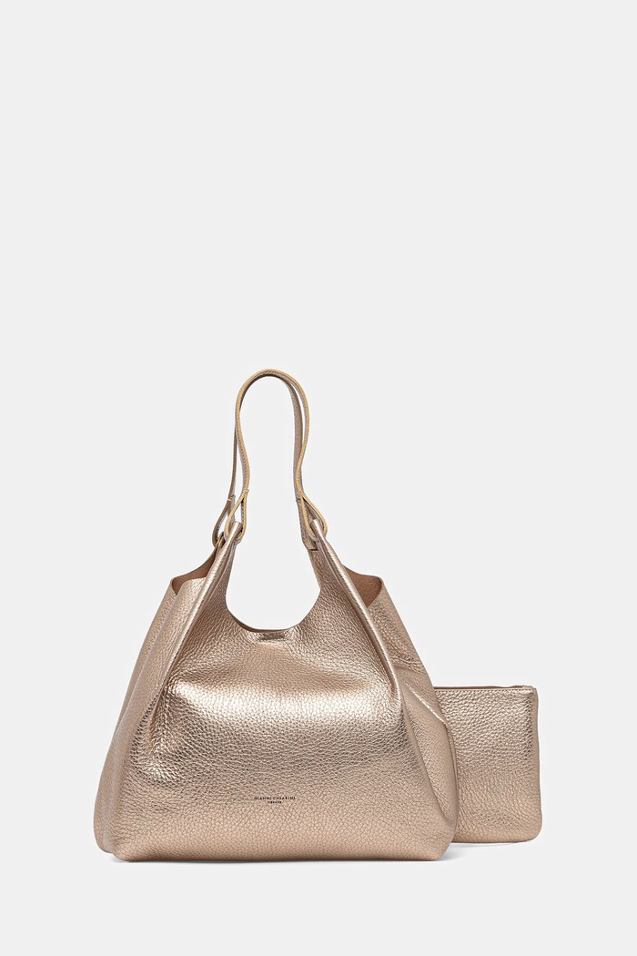 Gianni Chiarini kabelka typu shopper dámska kožená DUA usňová koža zlatá BS.9720.RNGDBL.T.U