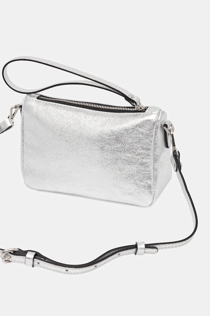 Accesorii Gianni Chiarini poșetă de piele NORA POUCH BS.10224.VNCMET argintiu
