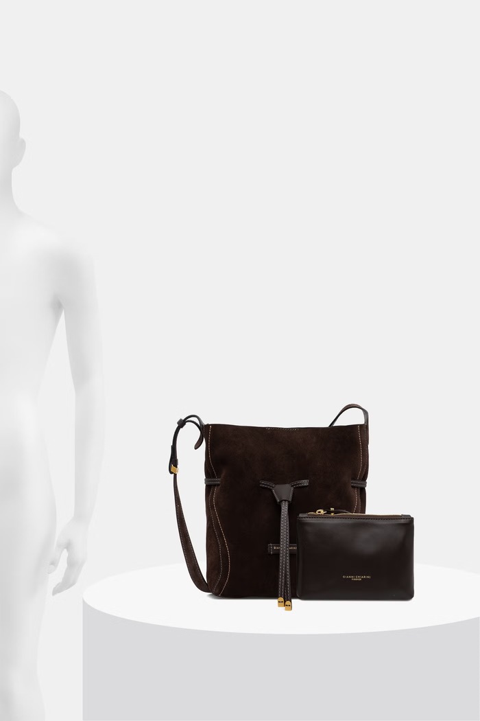 Gianni Chiarini μικρή τσάντα γυναικεία δέρμα σουέτ SIENNA BS.11786.CM.PL
