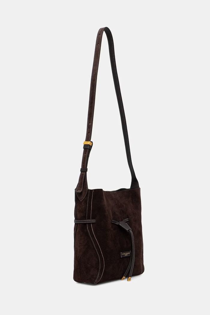 Gianni Chiarini μικρή τσάντα γυναικεία δέρμα σουέτ SIENNA BS.11786.CM.PL καφέ SS26