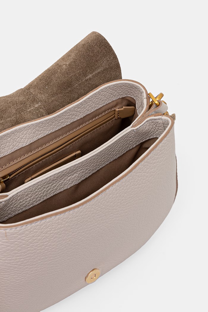 Gianni Chiarini geantă crossbody pentru femei, din piele HELENA ROUND BS.11086.TKL.NAMCP bej