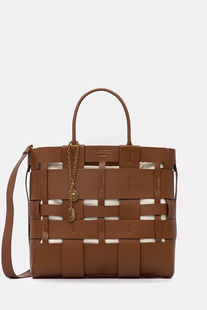Twinset Чанта тип „tote bag“ женска кафяв 261TB7310