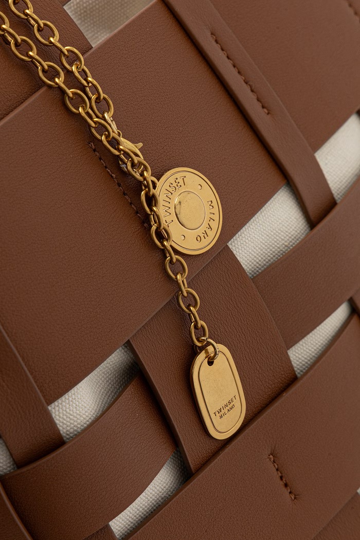 Twinset Чанта тип „tote bag“ женска кафяв 261TB7310