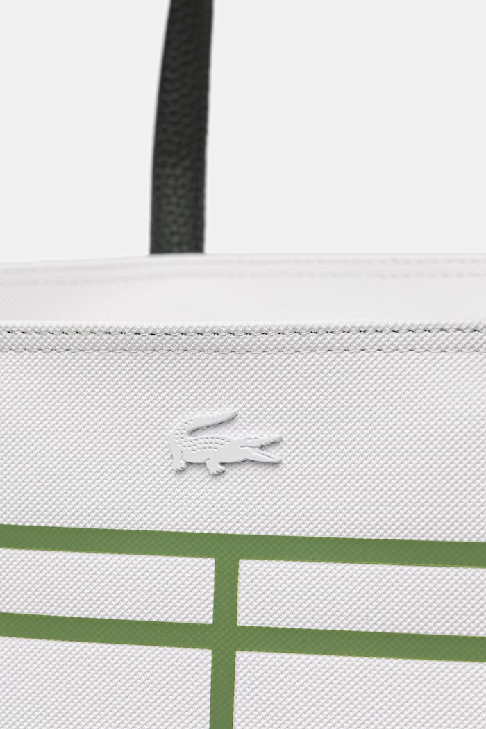 Dámska kabelka typu shopper z imitácie kože Lacoste biela NF5250AS