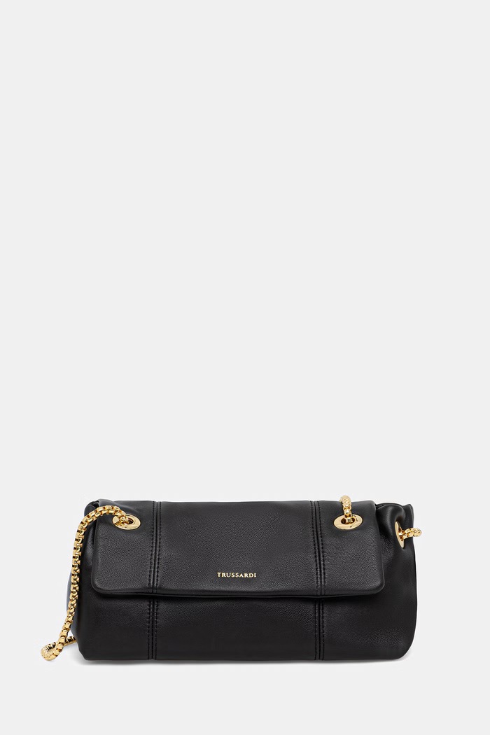 Usnjena torbica Trussardi Ne ustreza A4 črna Z610E206557N