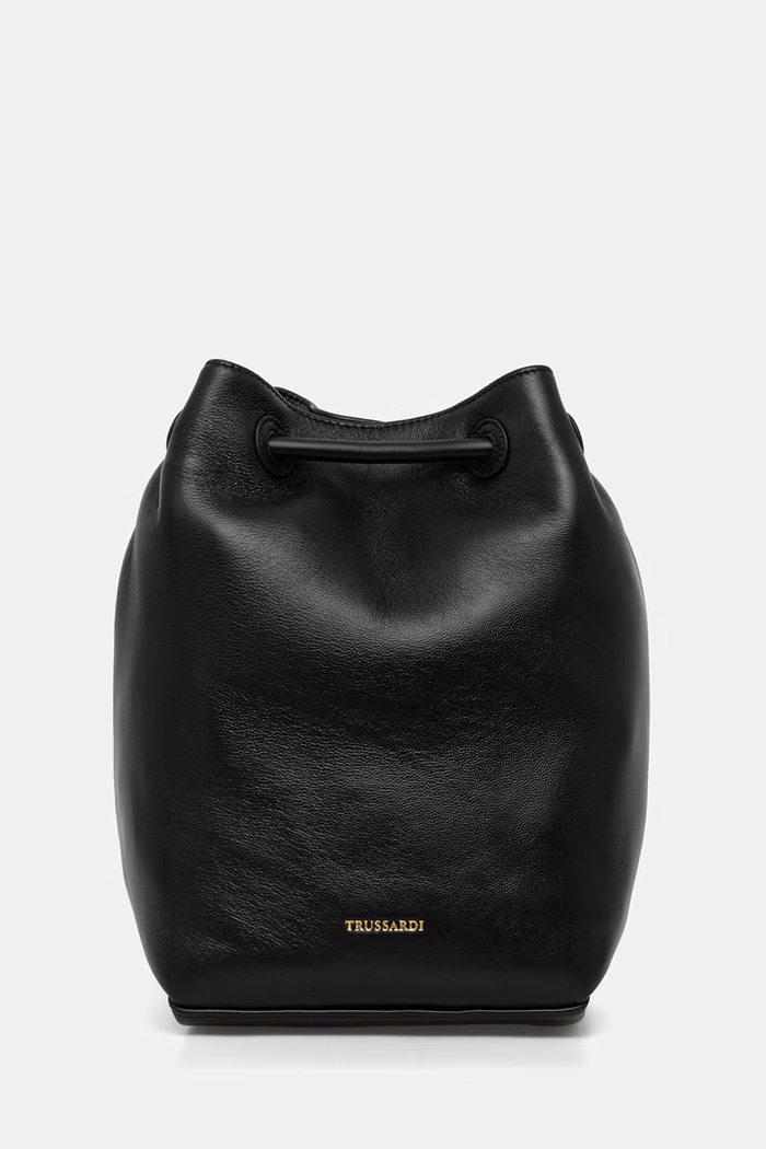 Kožený ruksak Trussardi elegantné čierna Z617E006563N