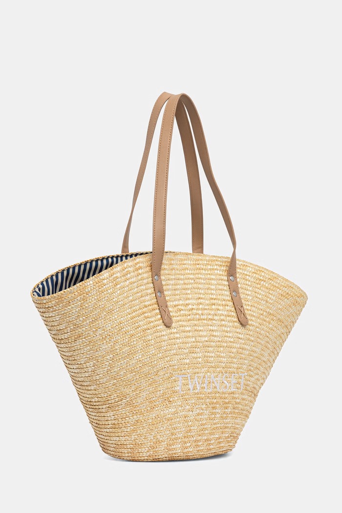 Twinset torba za plažu za žene pletena 261LM8AHH bež SS26