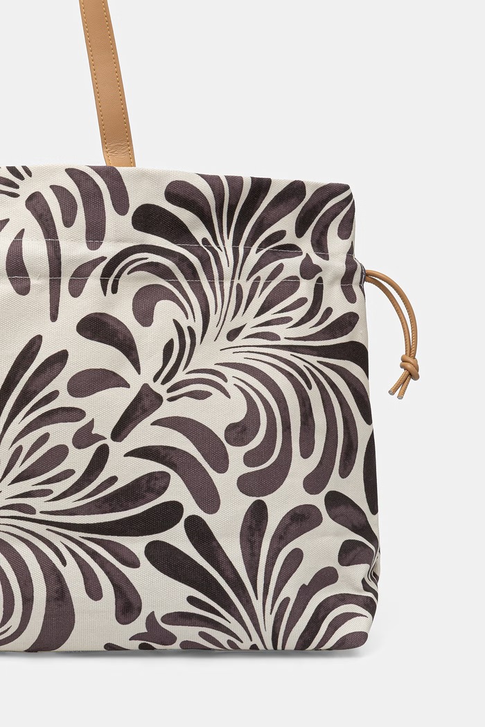 Twinset tote bag pentru femei, din bumbac bej 261LM8AEE
