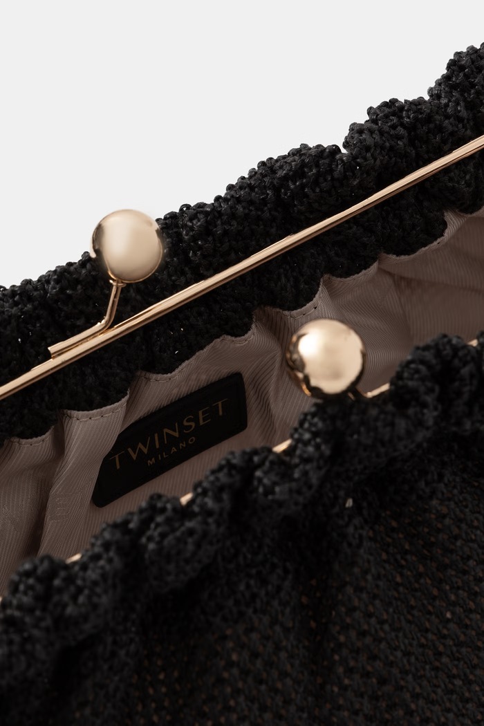 Twinset geantă plic pentru femei împletită 261TD8280 negru
