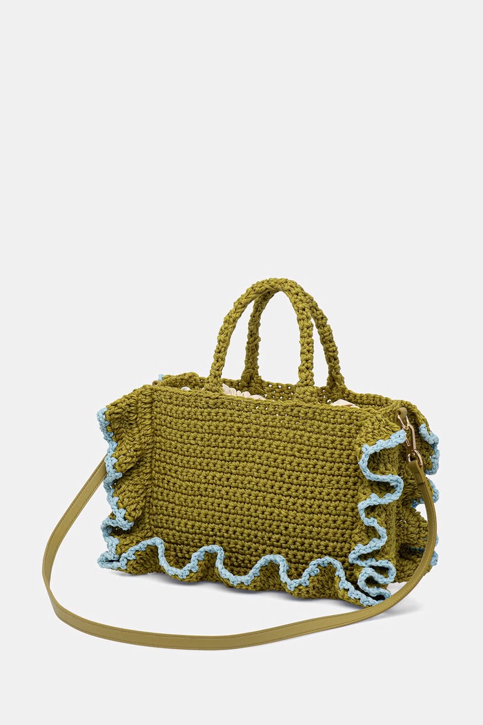 Accesorii Twinset geantă crossbody pentru femei împletită 261TD8291 verde