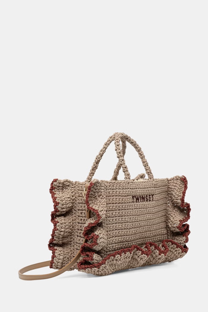Twinset geantă crossbody pentru femei împletită 261TD8291 bej SS26