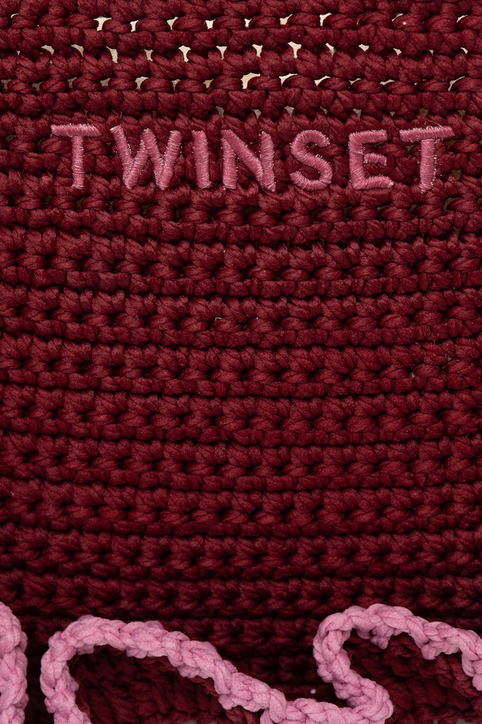 Twinset crossbody kabelka dámska pletená burgundské 261TD8291