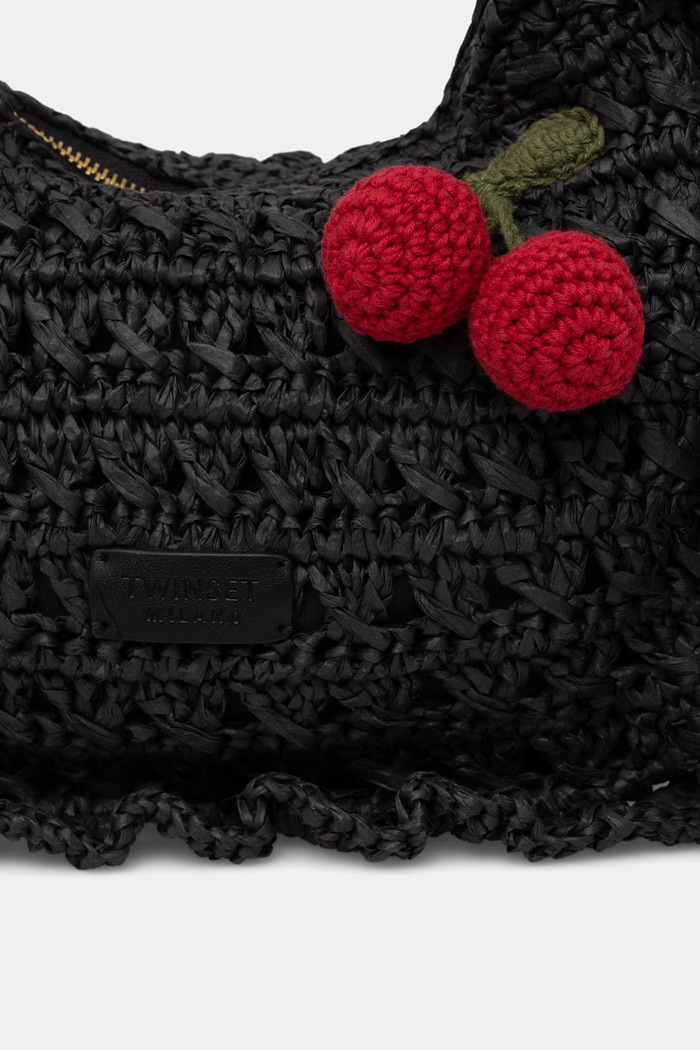 Twinset kabelka dámska pletená čierna 261TD8301