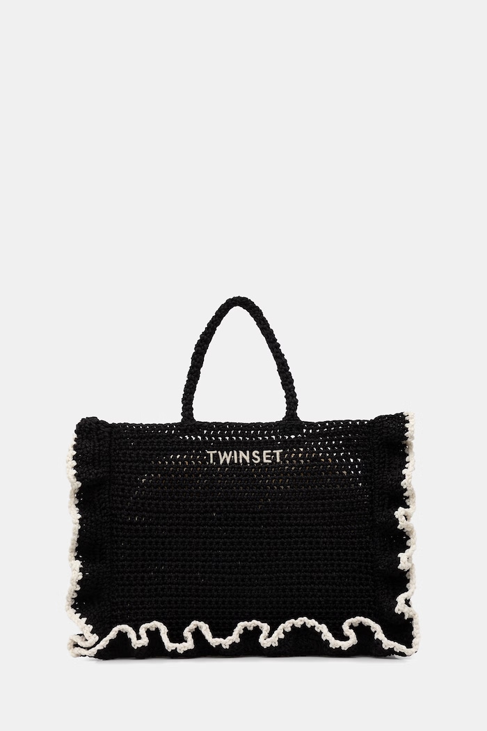 Twinset Shopper γυναικεία πλεκτή μαύρο 261TD8290