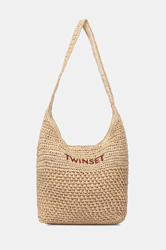 Twinset Plážová kabelka dámska pletená béžová 261TD8310