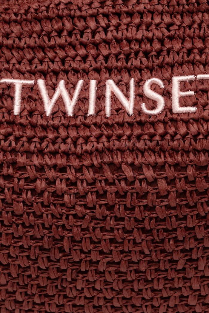 Twinset geantă de plajă pentru femei împletită maro 261TD8310