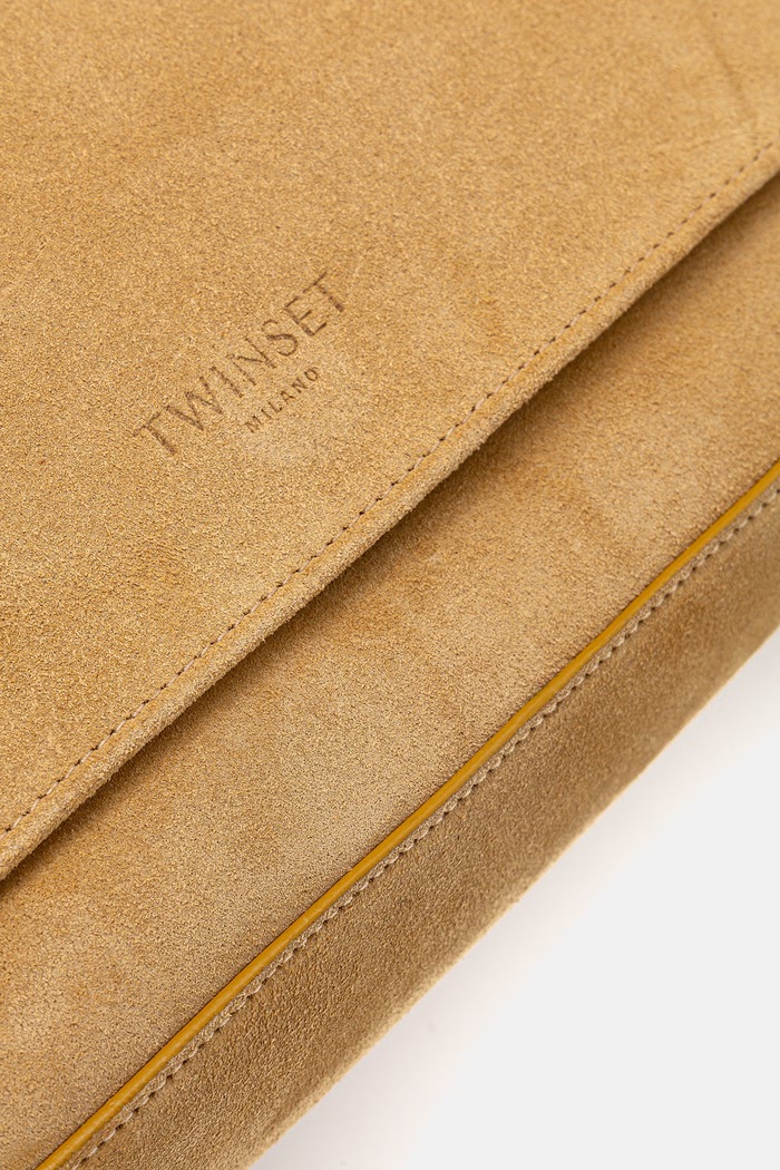 Twinset geantă de mână din piele întoarsă galben 261TD8560