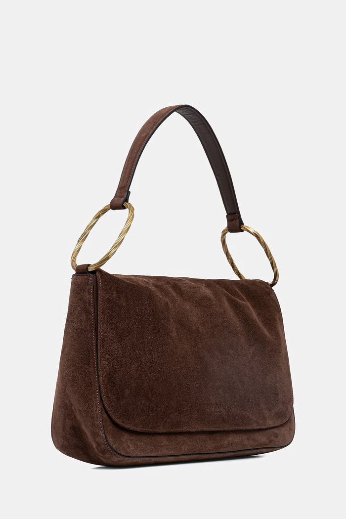 Twinset geantă de mână din piele întoarsă 261TD8560 maro SS26