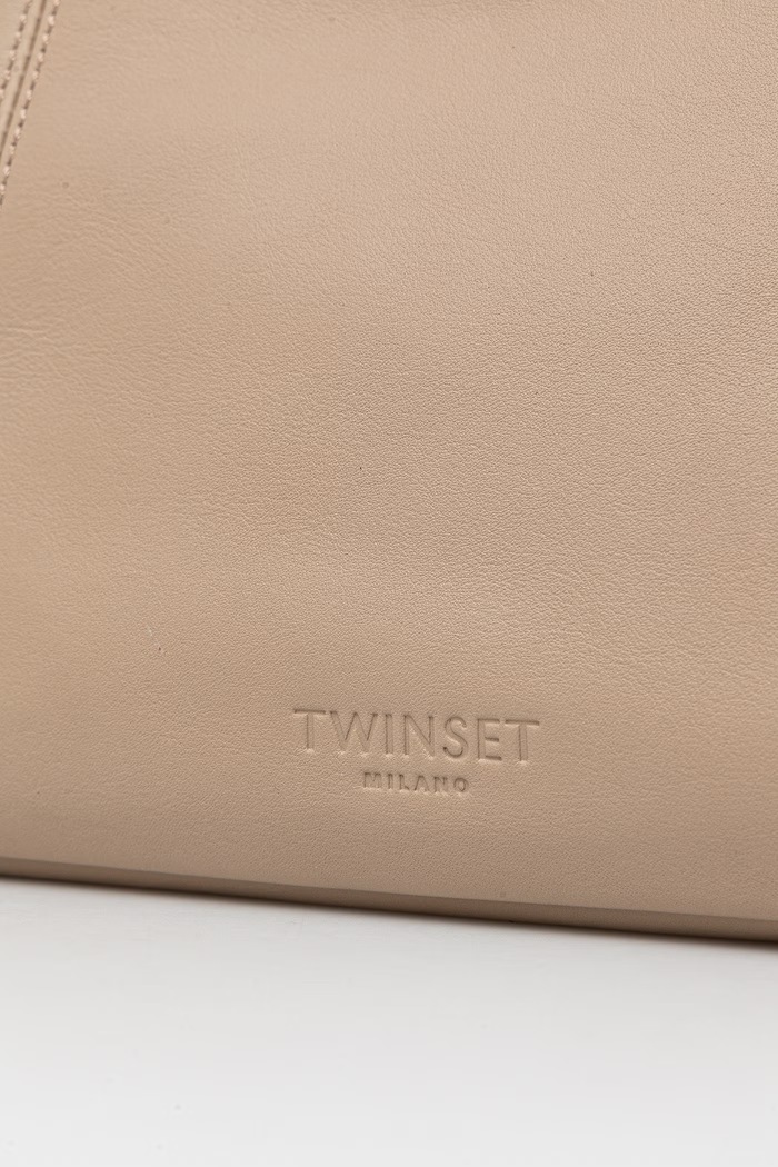 Dámska kožená kabelka typu tote Twinset béžová 261TD8451