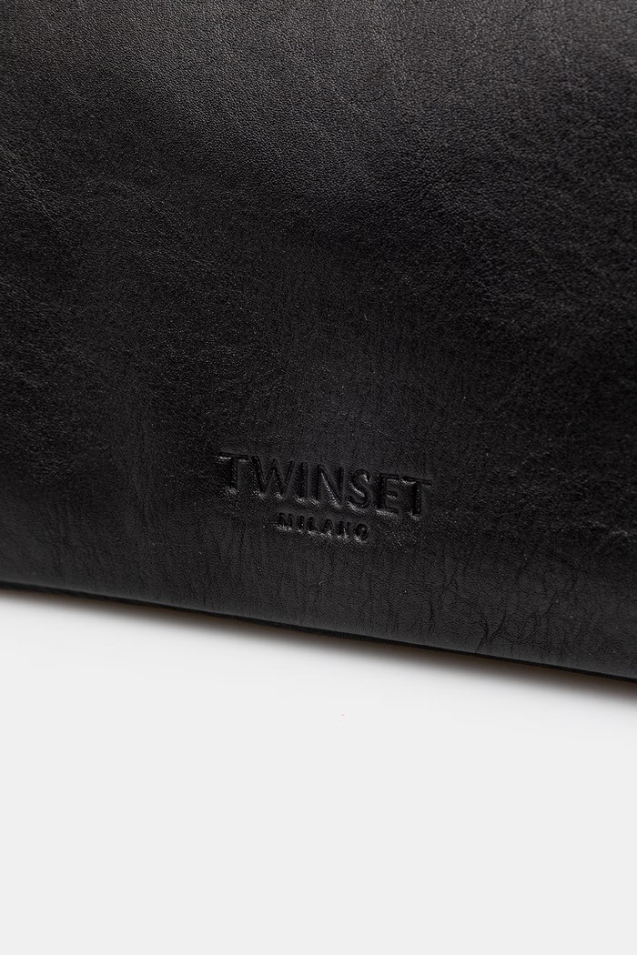 Dámska kožená kabelka typu tote Twinset čierna 261TD8451