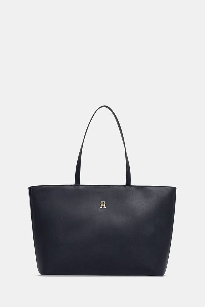 Tommy Hilfiger shopper γυναικεία από απομίμηση δέρματος σκούρο μπλε AW0AW17322