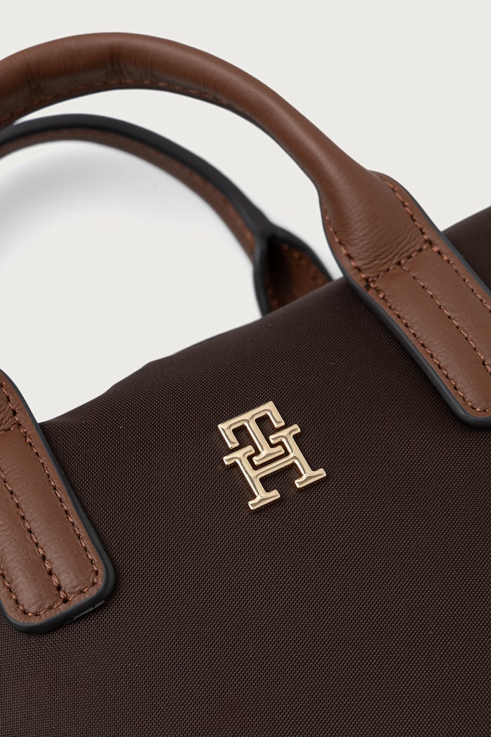 Torebka tote damska Tommy Hilfiger AW0AW18368 brązowy