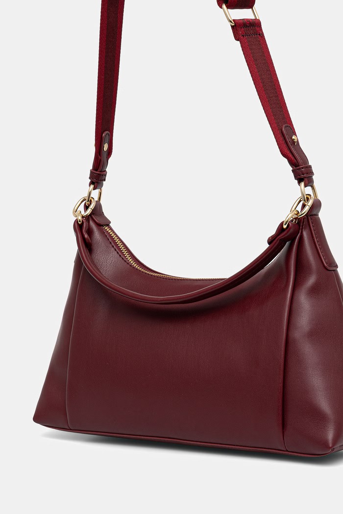 Dodatki Tommy Hilfiger ženska torbica iz umetnega usnja AW0AW18373 bordo