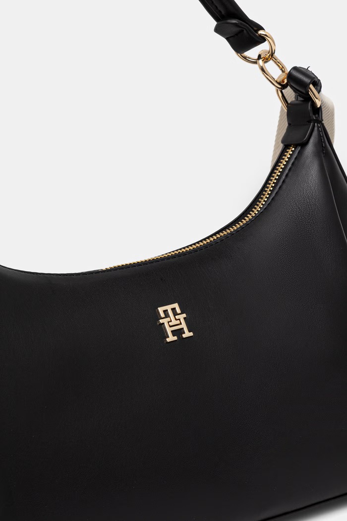 Tommy Hilfiger torbica - kovček ženski iz umetnega usnja črna AW0AW18373