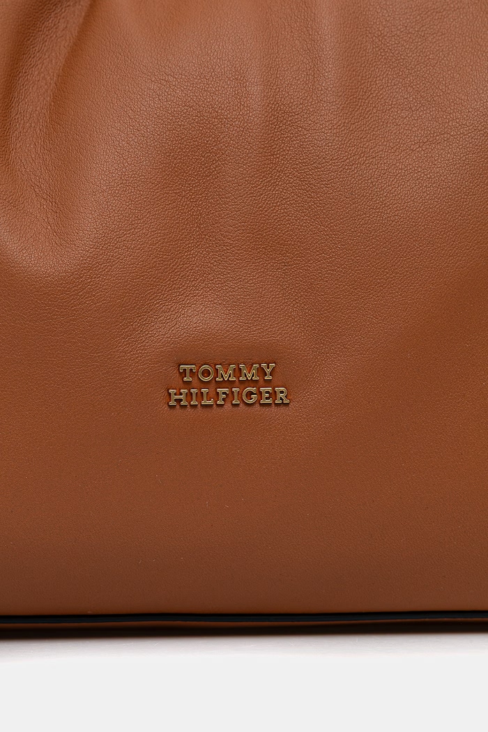 Tommy Hilfiger geantă shopper pentru femei, din piele maro AW0AW18376