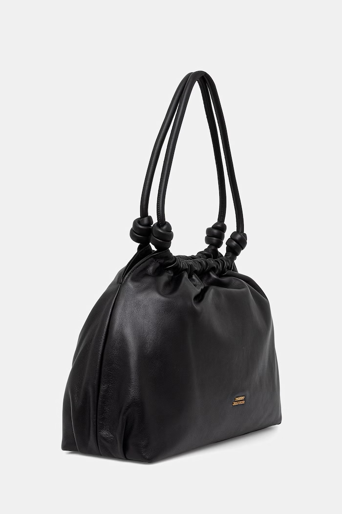 Tommy Hilfiger geantă shopper pentru femei, din piele AW0AW18376 negru SS26