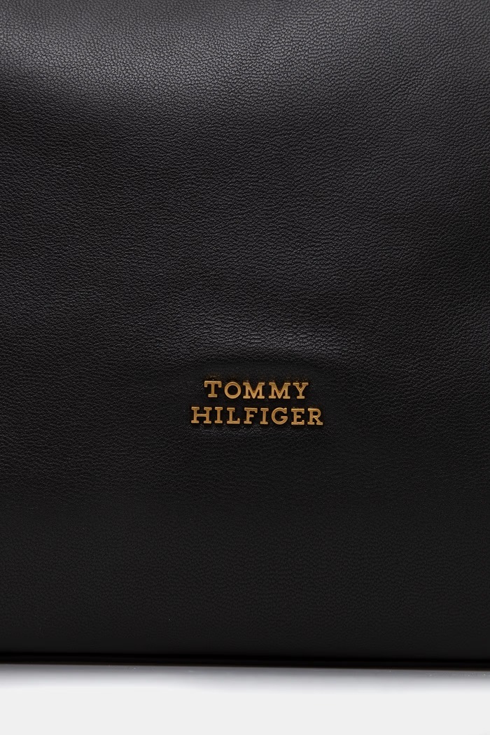 Tommy Hilfiger geantă shopper pentru femei, din piele negru AW0AW18376