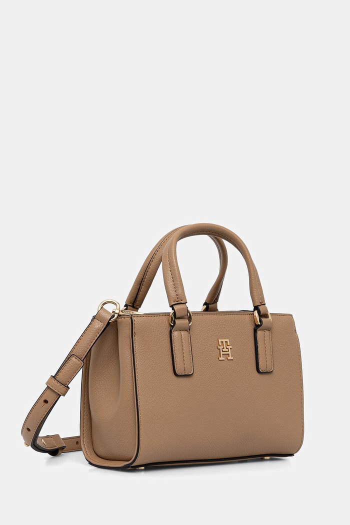 Tommy Hilfiger torebka crossbody damska z imitacji skóry AW0AW18379 beżowy SS26