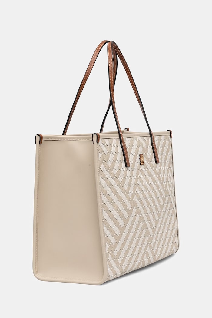 Tommy Hilfiger tote torba ženska iz umetnega usnja AW0AW18394 bež SS26