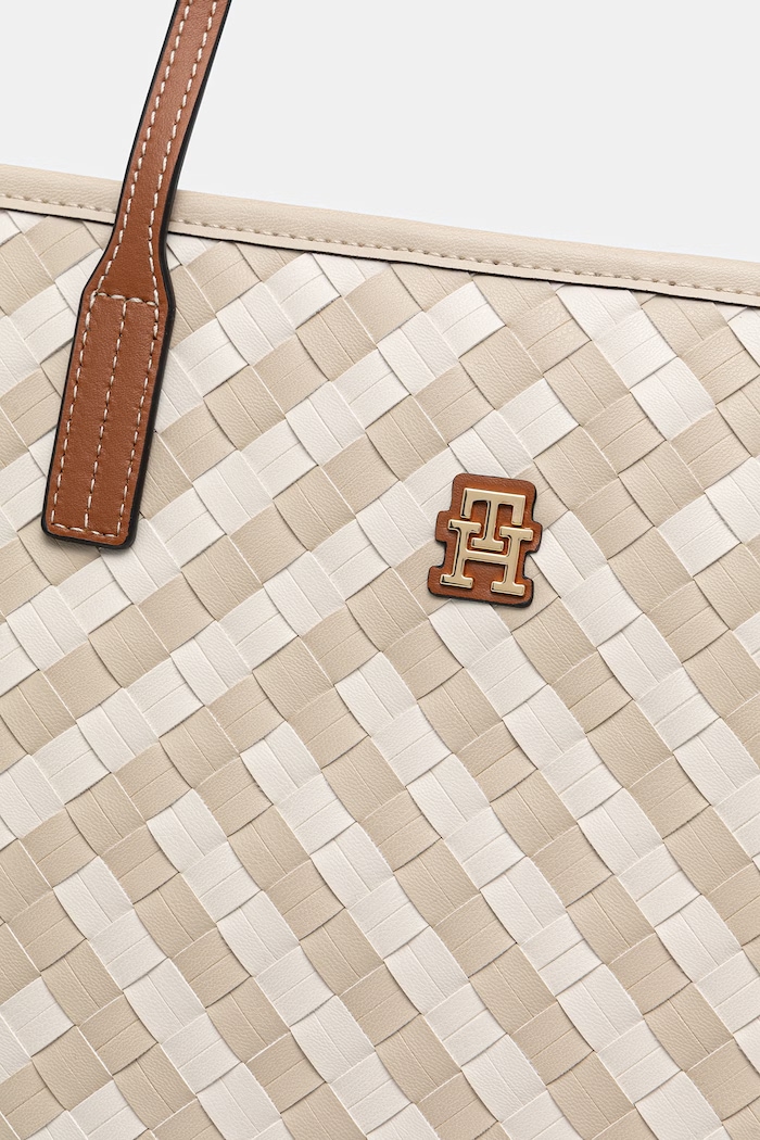 Tommy Hilfiger tote torba ženska iz umetnega usnja bež AW0AW18394