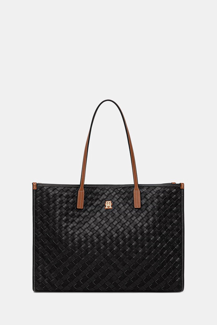 Tommy Hilfiger kabelka typu tote dámska z imitácie kože čierna AW0AW18394