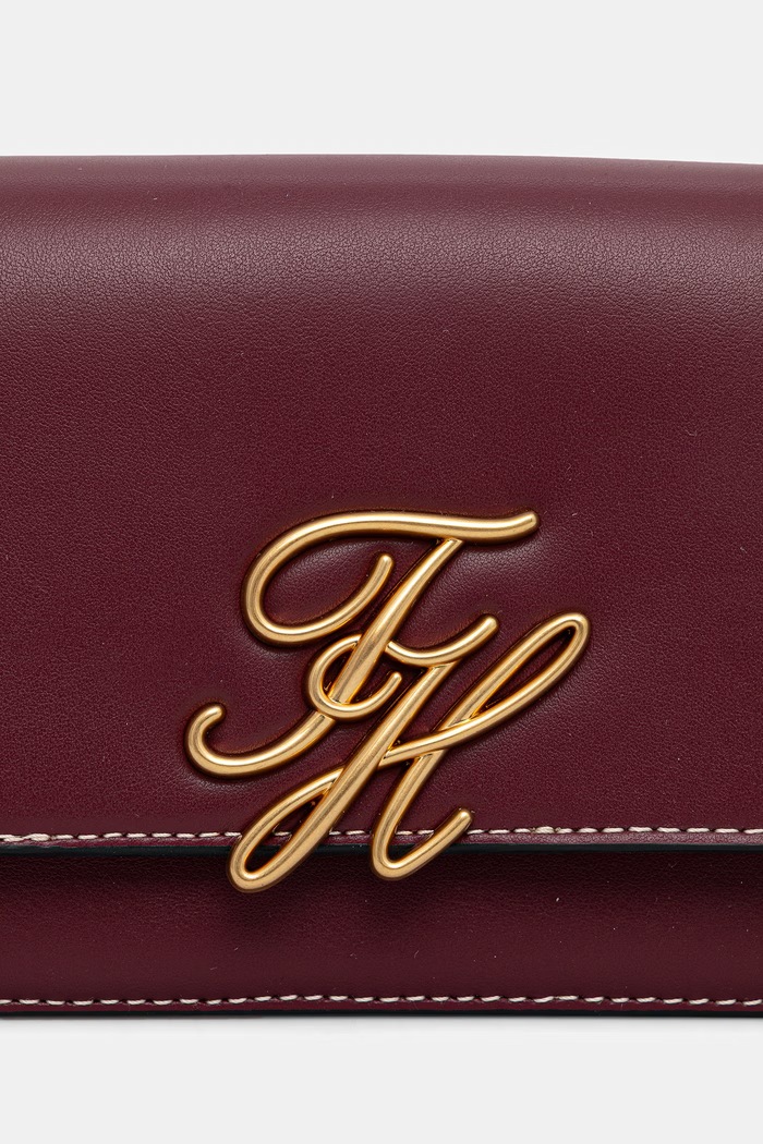Tommy Hilfiger listonoszka damska skórzana AW0AW18399 bordowy