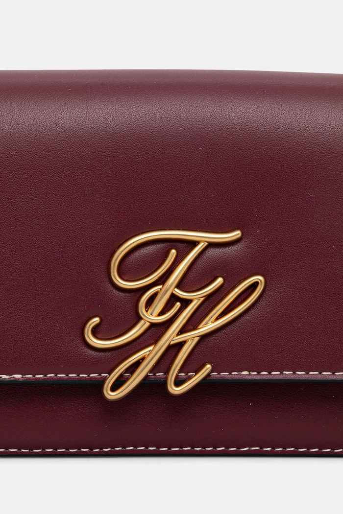 Tommy Hilfiger listonoszka damska skórzana AW0AW18399 bordowy
