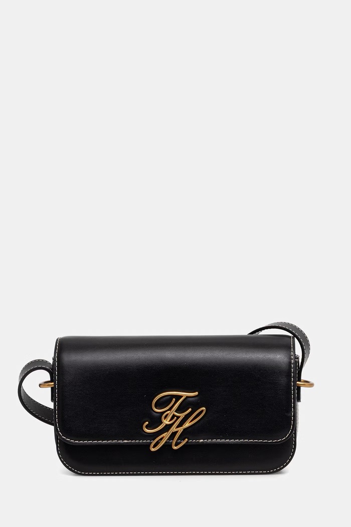 Tommy Hilfiger dámska kožená crossbody kabelka čierna AW0AW18399