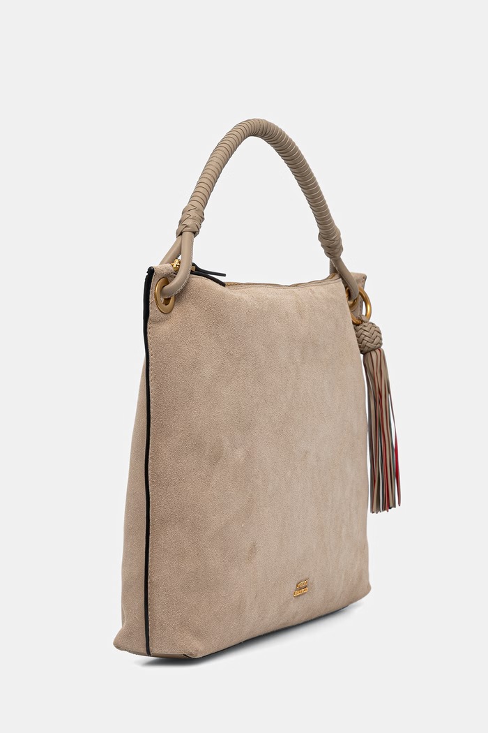 Tommy Hilfiger torebka damska zamszowa AW0AW18402 beżowy SS26