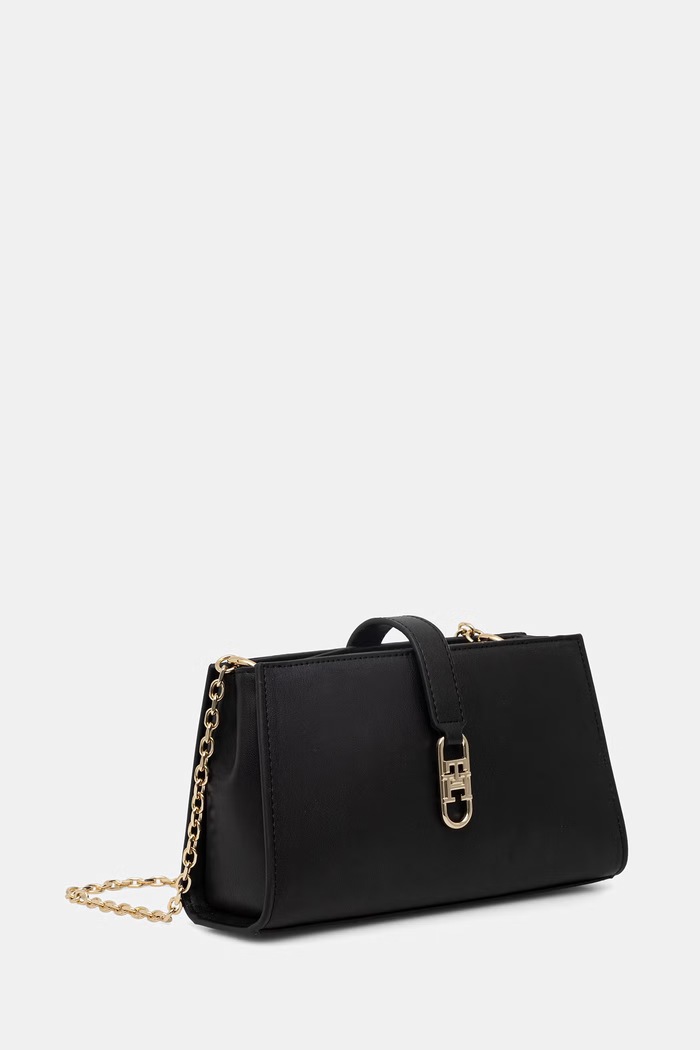 Tommy Hilfiger geantă crossbody pentru femei, cu imitație de piele AW0AW18614 negru SS26