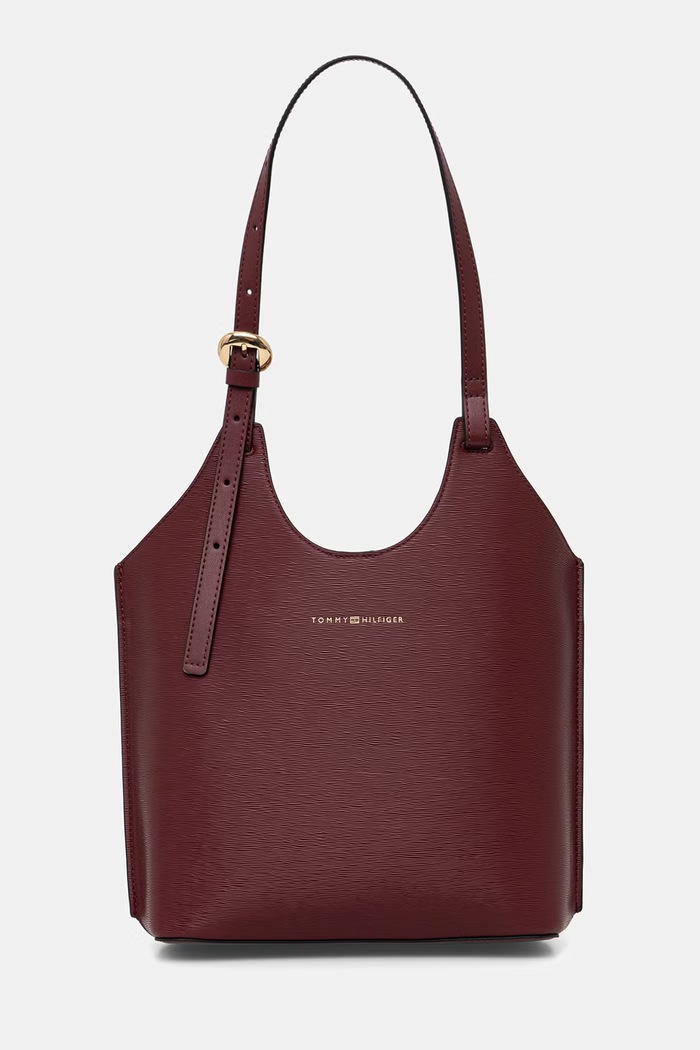 Tommy Hilfiger geantă tote pentru femei burgundia AW0AW18617