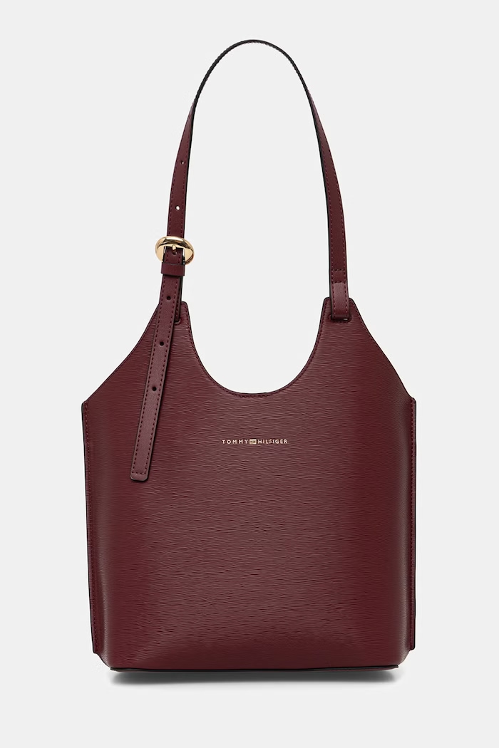 Tommy Hilfiger geantă tote pentru femei burgundia AW0AW18617