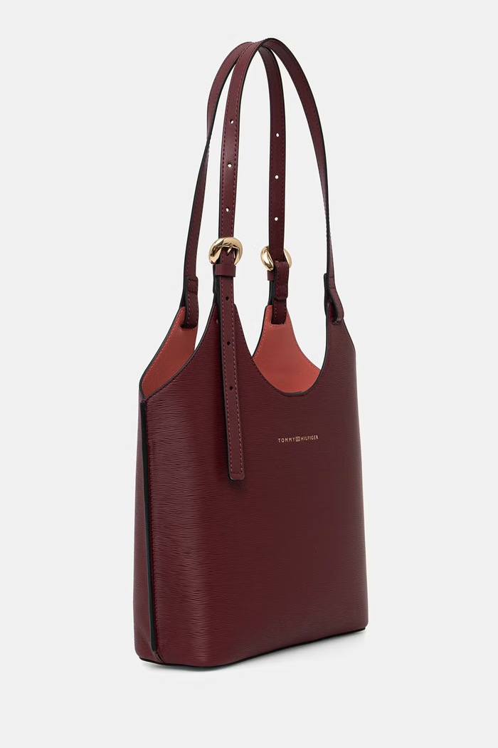 Tommy Hilfiger geantă tote pentru femei AW0AW18617 burgundia SS26