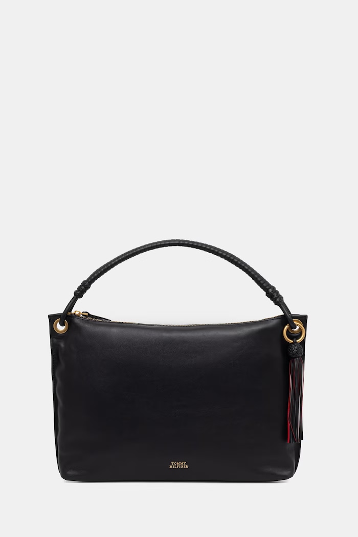 Tommy Hilfiger dámska kožená shopper kabelka čierna AW0AW18621