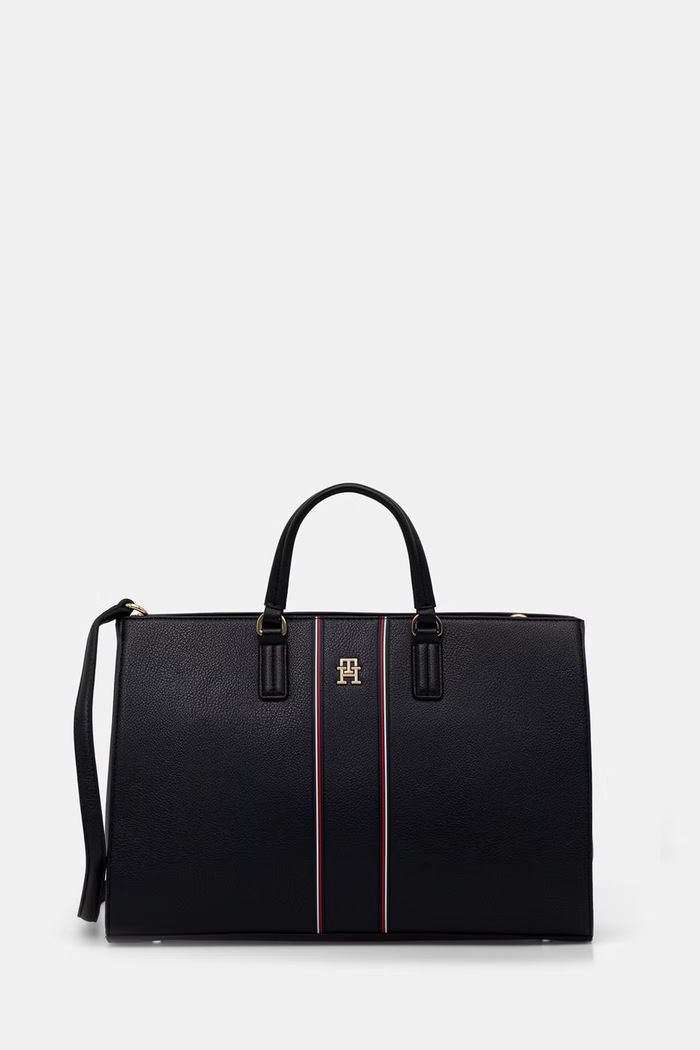 Tommy Hilfiger Kabelka typu shopper dámska tmavomodrá AW0AW18644