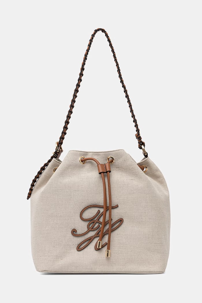 Tommy Hilfiger torba za žene lanena SUMMER bež AW0AW18631