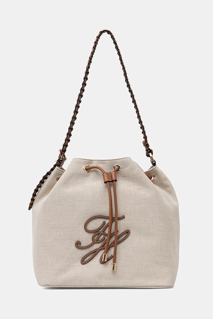 Tommy Hilfiger torba za žene lanena SUMMER bež AW0AW18631