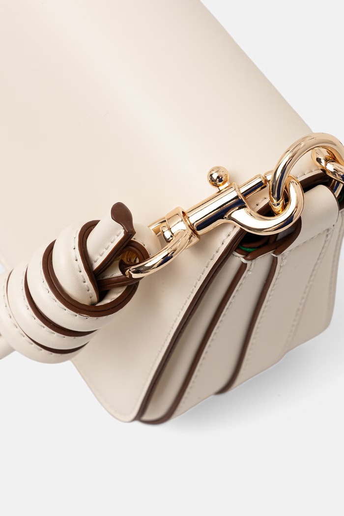 United Colors of Benetton geantă crossbody pentru femei, cu imitație de piele bej 6PJNVY014