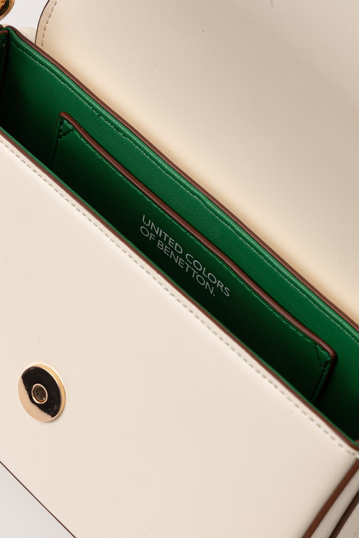 United Colors of Benetton geantă crossbody pentru femei, cu imitație de piele 6PJNVY014 bej